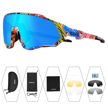 Поляризованные 2023 Женские Мужские Велосипедные очки Солнцезащитные очки с 5 линзами Для езды на шоссейном велосипеде Велосипедные Очки для горной рыбалки Goggle MTB
