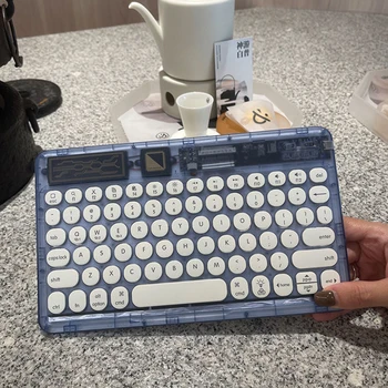 Прозрачная клавиатура Универсальная беспроводная клавиатура с защитой от отпечатков пальцев, совместимая с Bluetooth для портативных компьютеров и настольных компьютеров