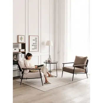 Простой современный кованый чугунный повседневный односпальный диван-кресло гостиная спальня балкон диван-кресло диван-гарнитур мебель для гостиной
