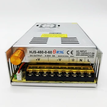Регулируемый импульсный источник питания HJS мощностью 480 Вт 8A 0-60 В-480-0-60 SMPS с регулируемым напряжением постоянного тока с цифровым дисплеем 110/220VAC