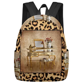 Рюкзаки для туалетного столика с леопардовым принтом и текстурой кожи животных, изготовленные на заказ школьные сумки, рюкзак для ноутбука, Мужские Женские дорожные сумки, Mochila для женщин