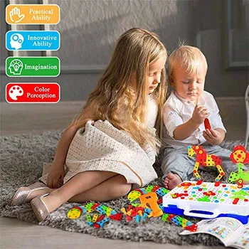 Сверлильный винт 3D Креативная Мозаика Игрушки-головоломки для детей Образовательная деятельность Дошкольные Игрушки Игрушки для мальчиков и девочек 3-8 лет
