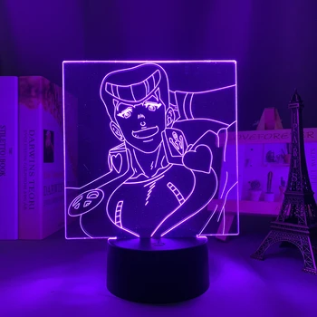 Светодиодная лампа аниме JoJo's Bizarre Adventure Joske для украшения спальни Ночник Подарок на День рождения Декор комнаты Ночник Манга Jojo