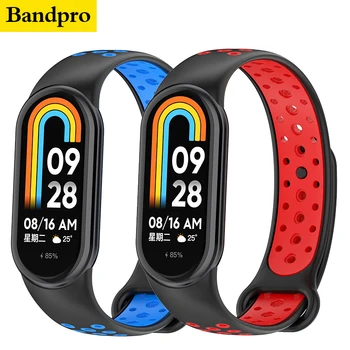 Силиконовый ремешок Bandpro для Xiaomi MiBand 8 Смарт-часы Аксессуары Спортивный сменный браслет для mi band 8 мягкий браслет