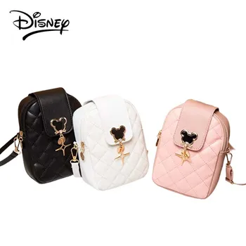 Сумки через плечо с Микки Маусом от Disney для женщин, модная сумка для мобильного хранения с алмазной вышивкой 2023, повседневная сумка через плечо для девочек
