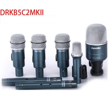Ударная установка Superlux DRKB5C2 MKII уровня записи, комплект ударных микрофонов, 7 комплектов для профессиональной записи живых выступлений