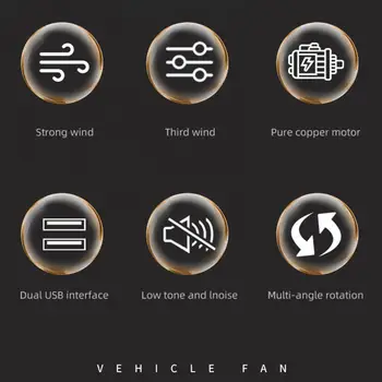 Удобный Вентилятор Охлаждения Автомобиля Малошумный Вентилятор Электромобиля мощностью 20 Вт Для Пассажира На Заднем Сиденье Портативный Вентилятор Автокресла