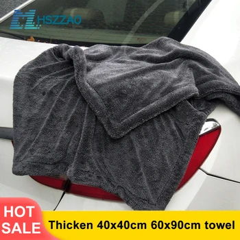 Утолщенное сверхмягкое полотенце из микрофибры с вощеным покрытием для автомойки, ткань для сушки автомобиля, салфетка для ухода за автомобилем, полотенце для мытья автомобиля