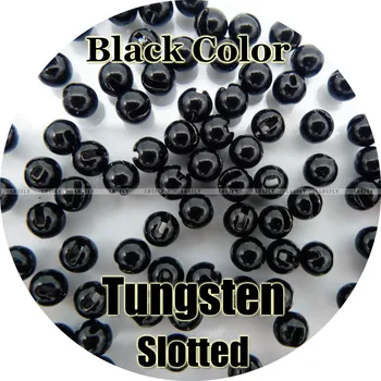 Черный цвет, 100 вольфрамовых шариков, с прорезями, для завязывания мух, для рыбалки
