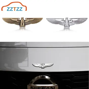 Эмблема автомобиля с 3D орлом, металлическая наклейка с крыльями орла, значок с изображением летящего орла из цинкового сплава для автомобиля, грузовика, мотоцикла