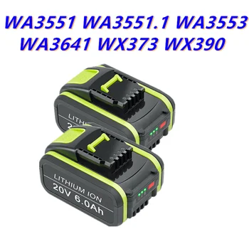 20V 6000mAh Литий-ионная Сменная Аккумуляторная Батарея для Worx WA3551 WA3553 WX390 WX176 WX550 WX386 WX373 WX290 WX800 WU268