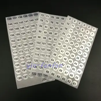 4000 шт. Серийный номер от 1 до 200 наклеек-этикеток 10 мм серебристый водонепроницаемый 0,4