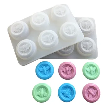 6 слотов круглой формы для мыла ручной работы Honeybee Силиконовые формы для мыла для мыловарения холодного процесса формы для мыльных бомб для ванны 5 шт./лот
