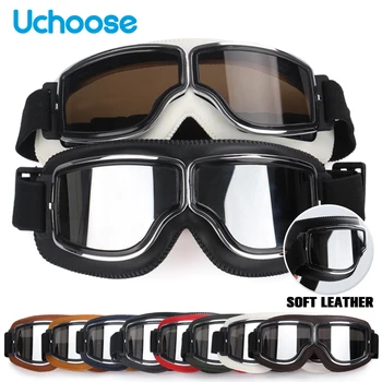 Ветрозащитный мотоциклетный шлем, Очки, кожаные Защитные очки для мотокросса, Кроссовые очки в стиле стимпанк, Красивые