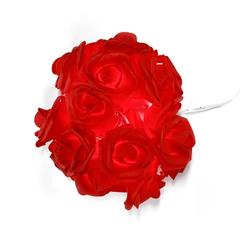 Гирлянда для цветов на День Святого Валентина, цветочная гирлянда, с питанием от батареи, 8 режимами, дистанционным управлением и таймером Украшения (красный)