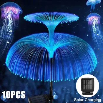 Двухслойные солнечные фонари в виде медуз, наружное освещение, Газон в виде медуз, 7 цветов, изменяющий ландшафт, Садовый свет, Декор дорожки