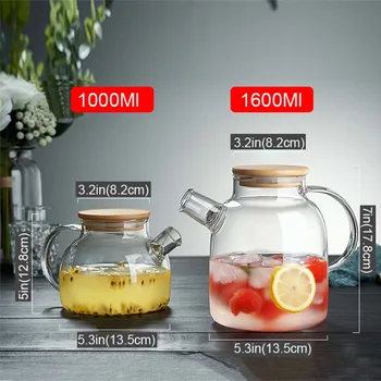 Заварочный чайник из термостойкого стекла, различные стили популярных чайных сервизов, прозрачный чайник, цветочный чайник для заварки чая Пуэр