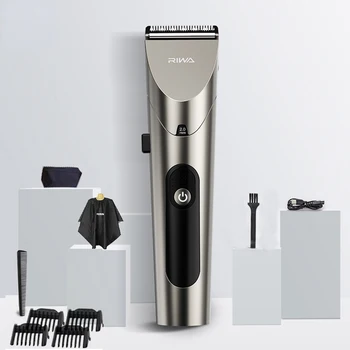 Машинка для стрижки волос RIWA Профессиональный Электрический Триммер для мужчин Моющийся Перезаряжаемый Мужской Мощный Стальной наконечник Светодиодный экран