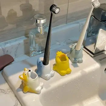 Милый мультяшный держатель зубной щетки В стиле Ins, Стеллаж для хранения зубных щеток в ванной, офисный держатель ручки