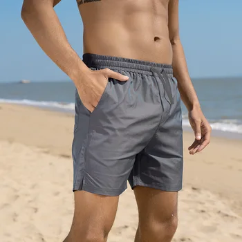 Мужчин сплошной цвет вспышки большой размер повседневные брюки внутри с сеткой Марли морского путешествия пляжные брюки