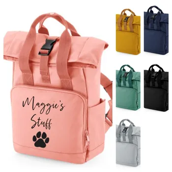 Персонализированная сумка Для Выгула Кошек и Собак, Рюкзак С Откидным Верхом, Рюкзак Для Выгула Собак, 6 цветов