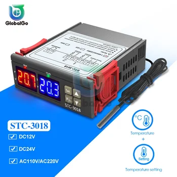 Регулятор температуры Термостат 12V 24V 110V 220V STC 3018 Контроль температуры дома Temp