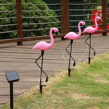 Светодиодные солнечные садовые фонари Flamingo Наружное освещение, Водонепроницаемая Газонная ландшафтная лампа Для украшения дорожки, патио, подъездной дорожки