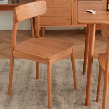 Стулья из массива дерева для кухни, стулья для домашней столовой Из Северной Европы, столы и стулья с простой спинкой, обеденный стул