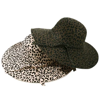 Фетровая шляпа с леопардовым принтом, женская фетровая шляпа в стиле ретро, уличные солнцезащитные шляпы с защитой от ультрафиолета, Чародей для женщин, роскошный дизайнерский бренд