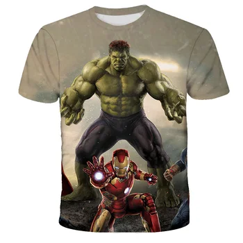 Футболки с Халком Marvel, футболка с супергероем, Человеком-пауком, Футболки для мальчиков, Одежда 